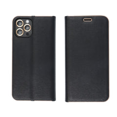 BÜCHERDECKEL FÜR SAMSUNG A35 5G HEYCASE WALLET CARBON GOLD / SCHWARZ