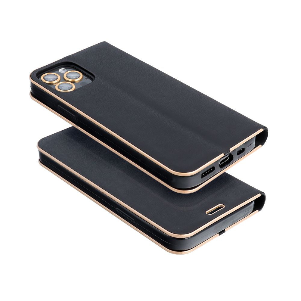 BÜCHERDECKEL FÜR SAMSUNG A35 5G HEYCASE WALLET CARBON GOLD / SCHWARZ