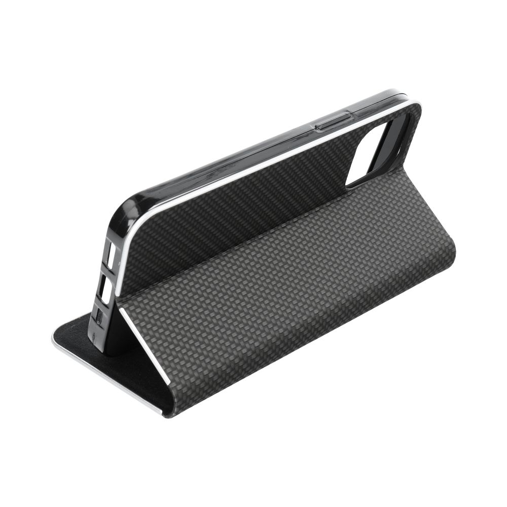 BÜCHERDECKEL FÜR SAMSUNG A55 5G HEYCASE WALLET CARBON SCHWARZ