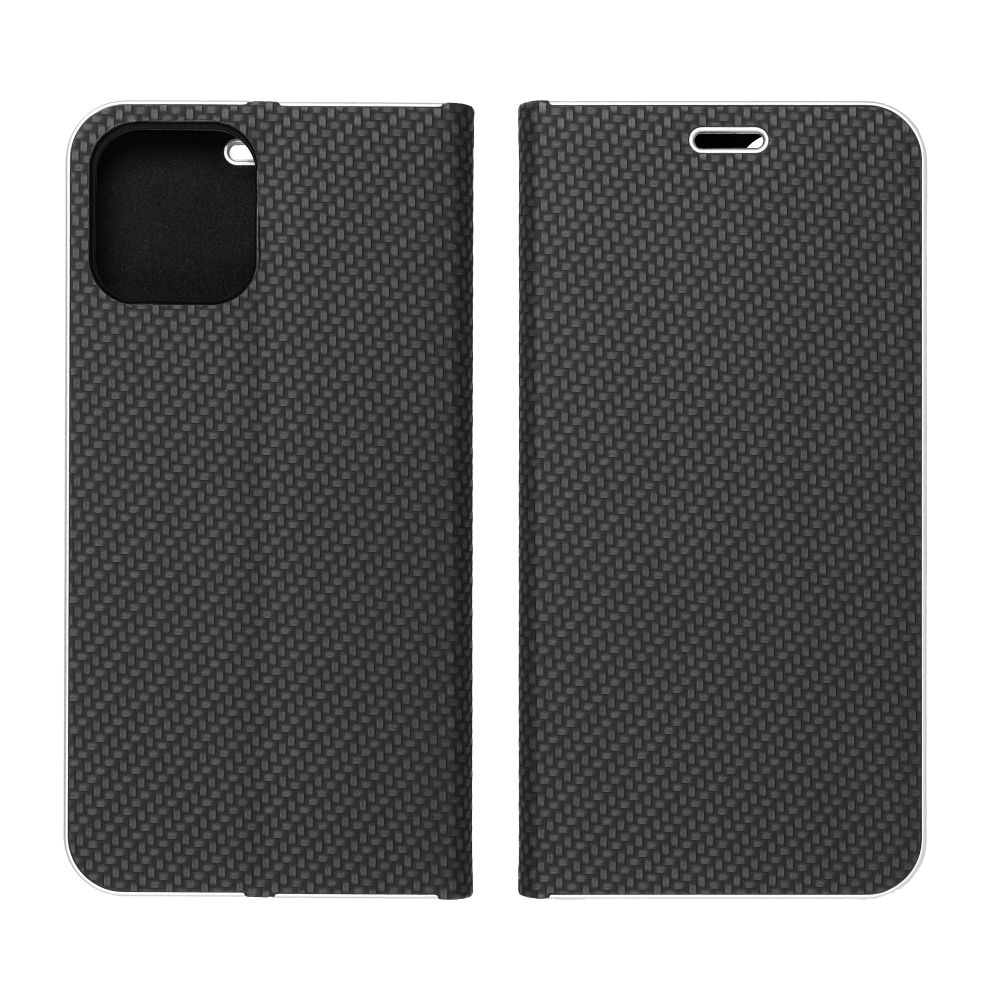 BÜCHERDECKEL FÜR SAMSUNG A55 5G HEYCASE WALLET CARBON SCHWARZ