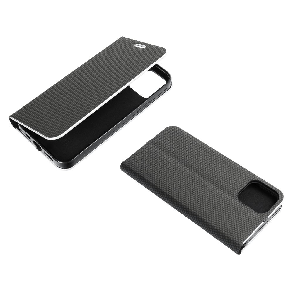 BÜCHERDECKEL FÜR SAMSUNG A55 5G HEYCASE WALLET CARBON SCHWARZ