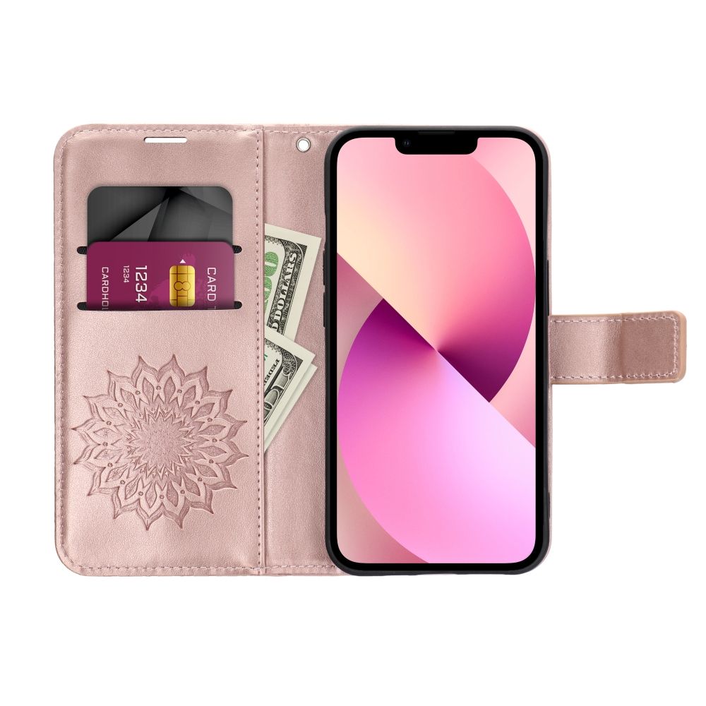 HÜLLE FÜR IPHONE 16 PLUS HEYCASE MEZZO WALLET MANDALA ROSEGOLD