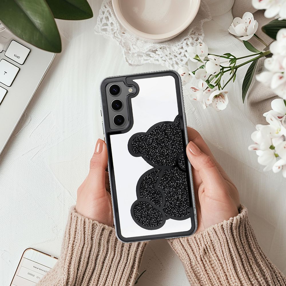 HÜLLE FÜR SAMSUNG GALAXY A16 4G / 5G HEYCASE TEDDYBÄR SCHWARZ