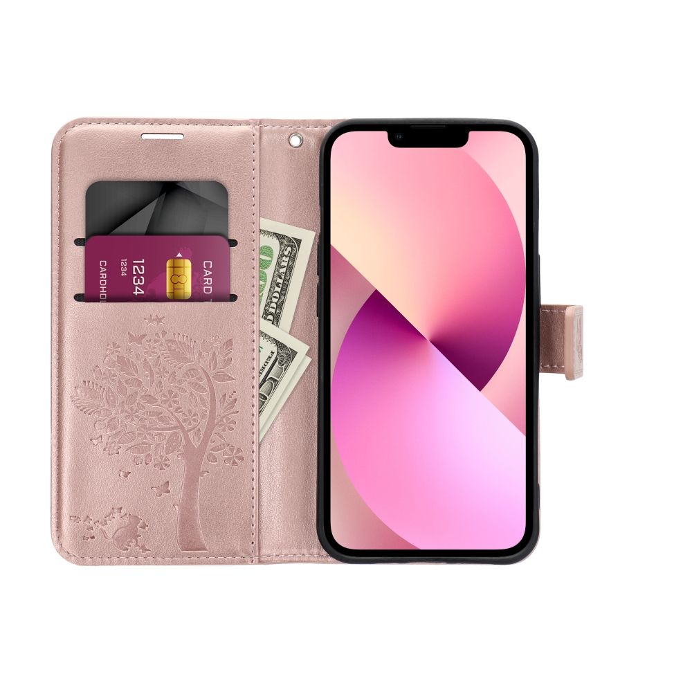 HÜLLE FÜR SAMSUNG GALAXY A55 5G HEYCASE MAGNET WALLET HOLZ ROSE
