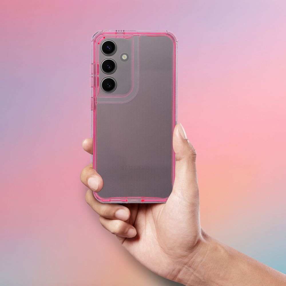 HÜLLE FÜR SAMSUNG GALAXY S24 FE HEYCASE MATRIX KLAR / ROSA