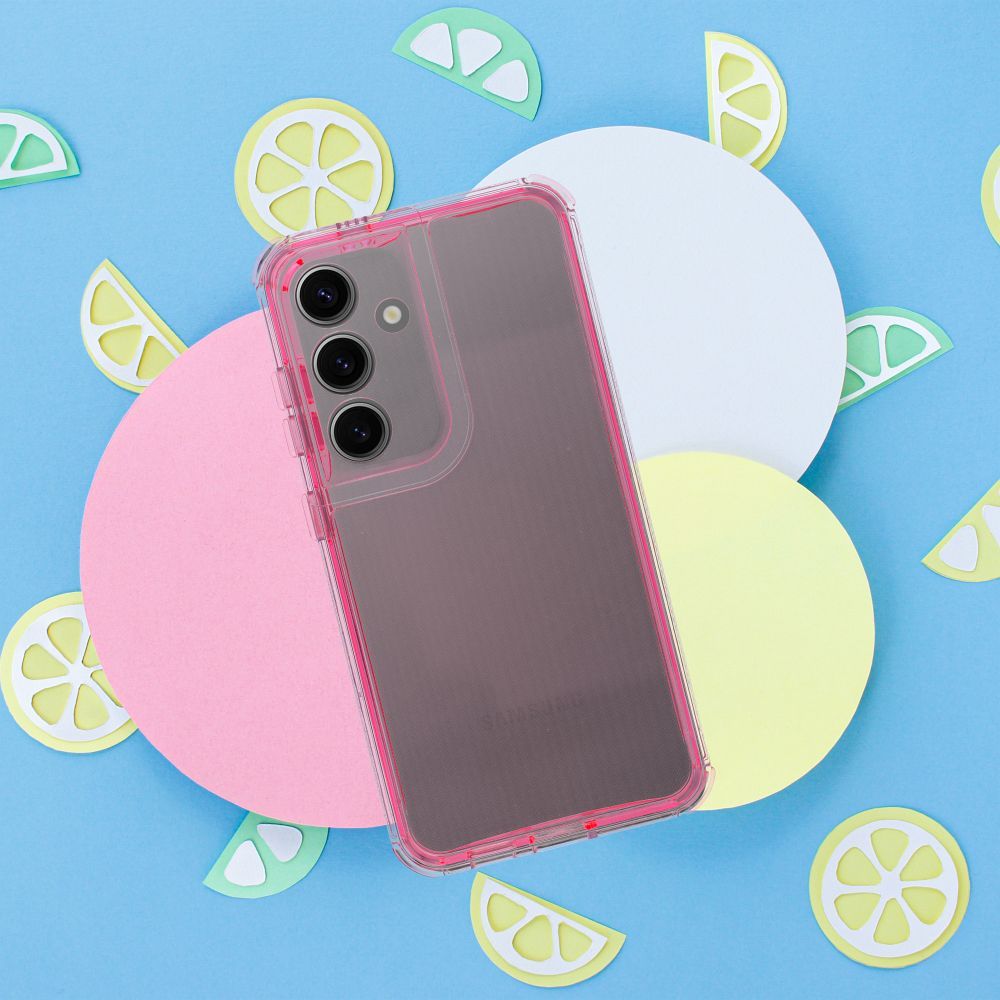 HÜLLE FÜR SAMSUNG GALAXY S24 FE HEYCASE MATRIX KLAR / ROSA