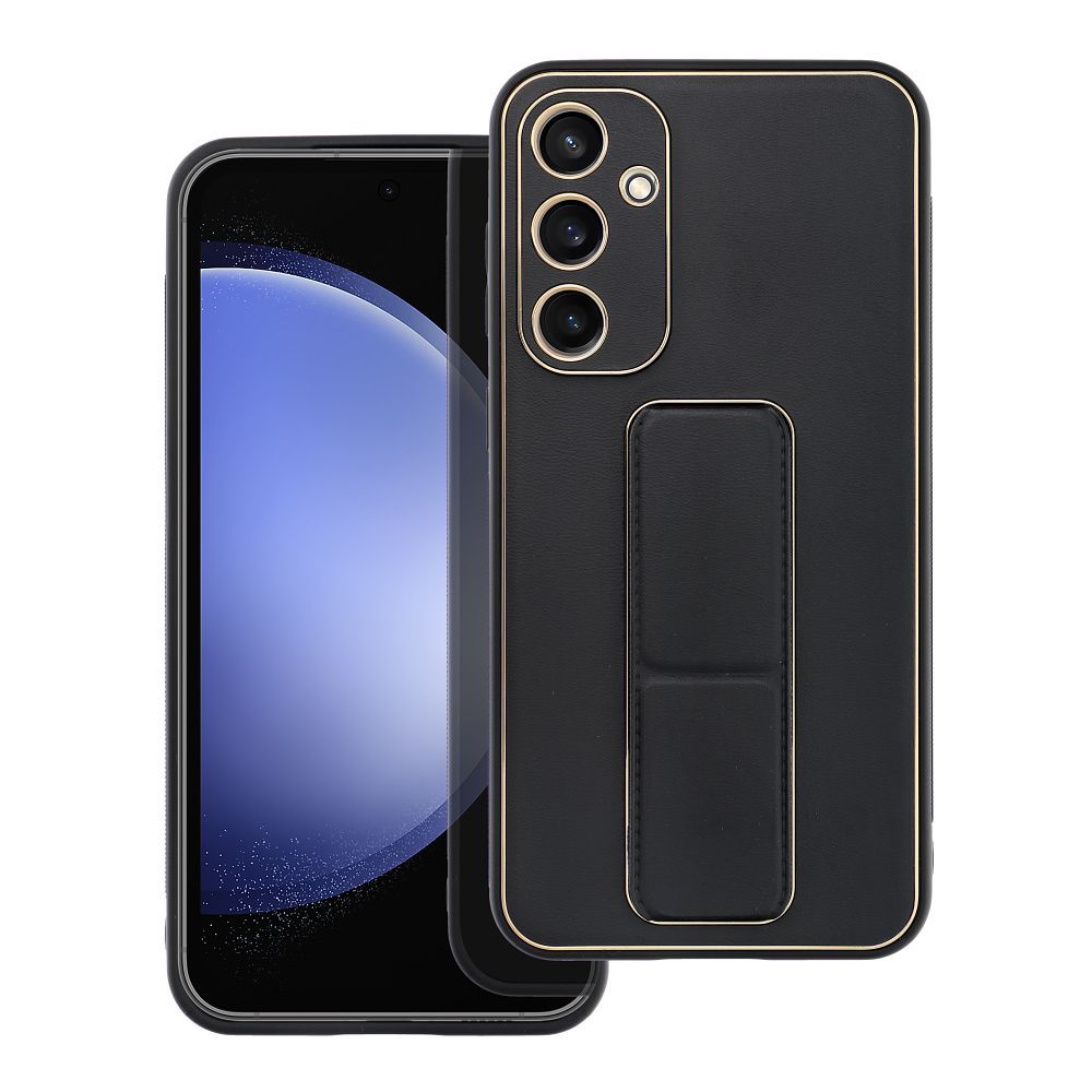 HÜLLE FÜR SAMSUNG S24 FE HEYCASE LEDER STAND SCHWARZ