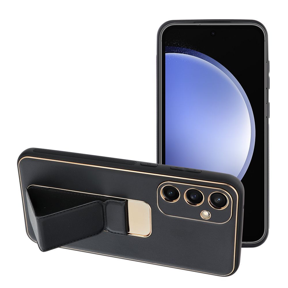 HÜLLE FÜR SAMSUNG S24 FE HEYCASE LEDER STAND SCHWARZ