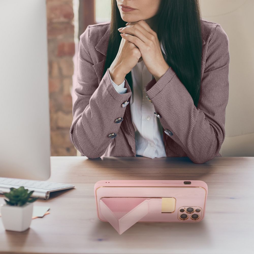 HÜLLE FÜR SAMSUNG S24 FE HEYCASE LEDER STAND PINK