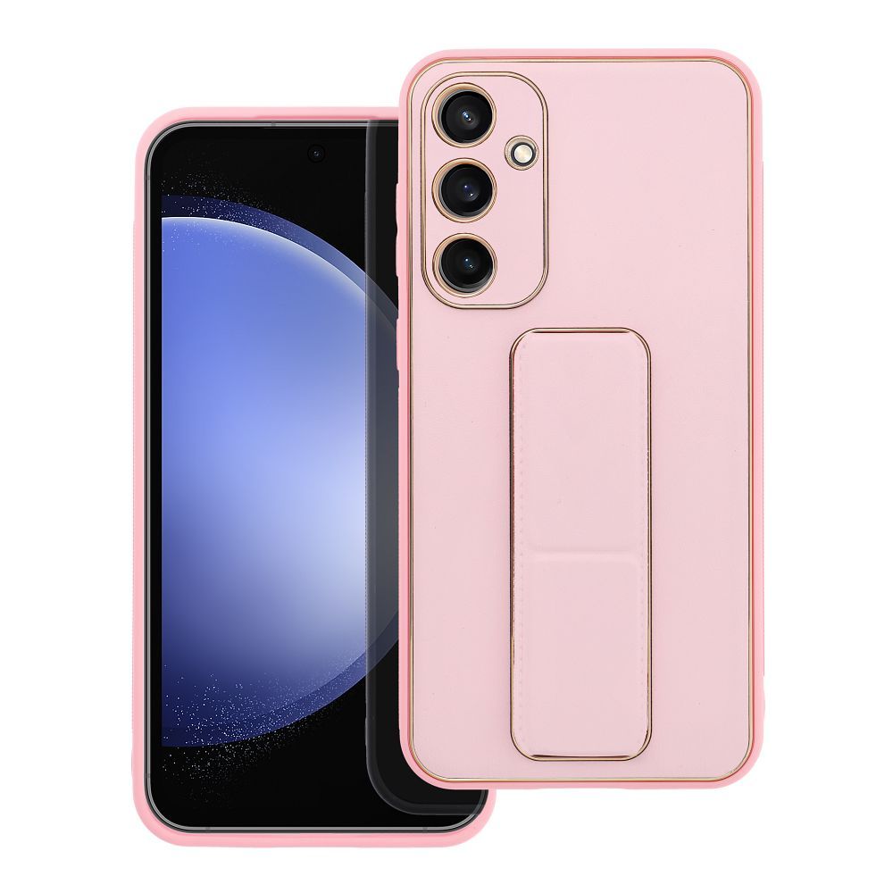 HÜLLE FÜR SAMSUNG S24 FE HEYCASE LEDER STAND PINK