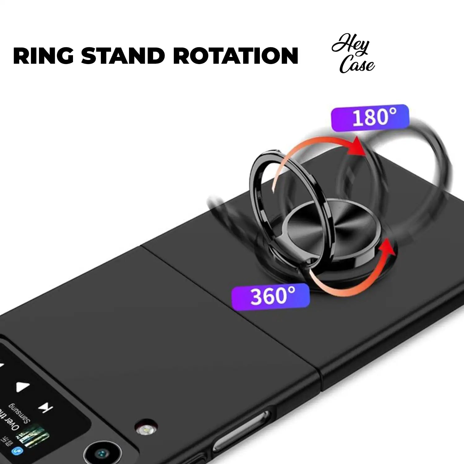 HÜLLE FÜR SAMSUNG Z FLIP 4 HEYCASE ICON RING SCHWARZ