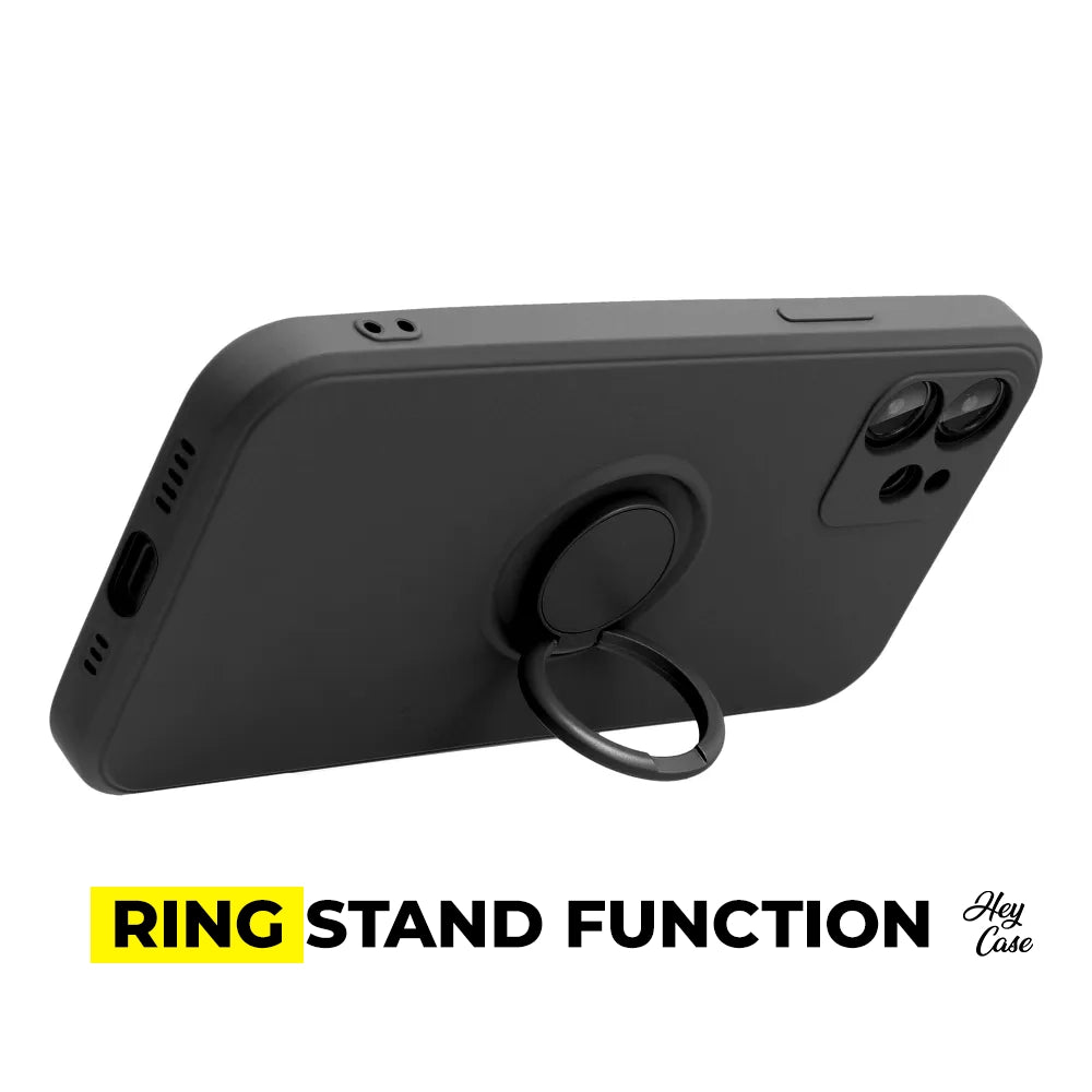 HÜLLE FÜR XIAOMI REDMI NOTE 13 4G HEYCASE ICON RING SCHWARZ