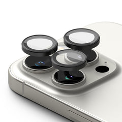 SCHUTZGLAS FÜR DIE KAMERA LINSE FÜR DAS IPHONE 16 PRO MAX RINGKE KAMERA RAHMENSCHUTZ 2-PAK SCHWARZ