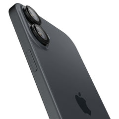 SCHUTZGLAS FÜR DIE KAMERA LINSEN SPIGEN OPTIK PRO GLAS.TR "EZ FIT" KAMERA-SCHUTZ 2-PAKET IPHONE 16 / 16 PLUS SCHWARZ