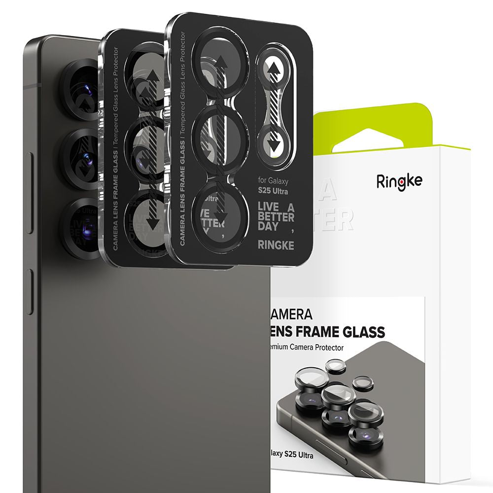 SCHUTZGLAS FÜR DIE KAMERA LINSEN RINGKE CAMERA FRAME PROTECTOR 2-PAKET GALAXY S25 ULTRA SCHWARZ