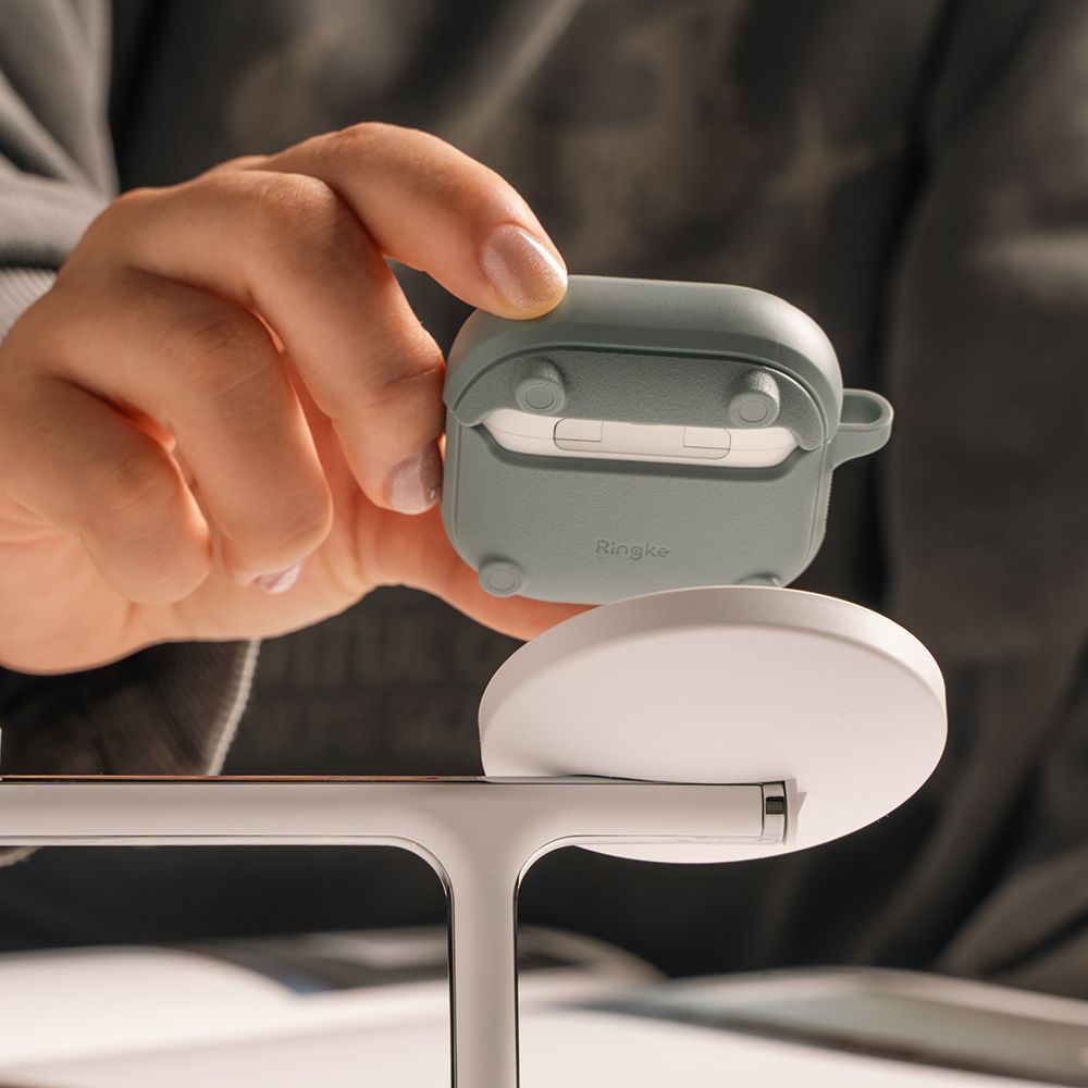 RINGKE ONYX MAGNETISCHES MAGSAFE PUDEL FÜR APPLE AIRPODS 4 WARM GRAU