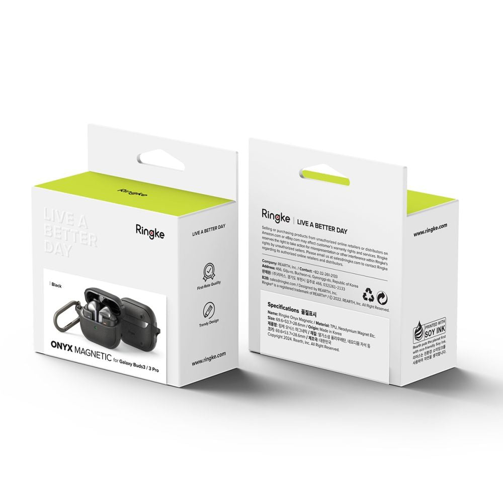 HÜLLE FÜR SAMSUNG GALAXY BUDS 3 / 3 PRO RINGKE ONYX MAGNETIC MAGSAFE SCHWARZ