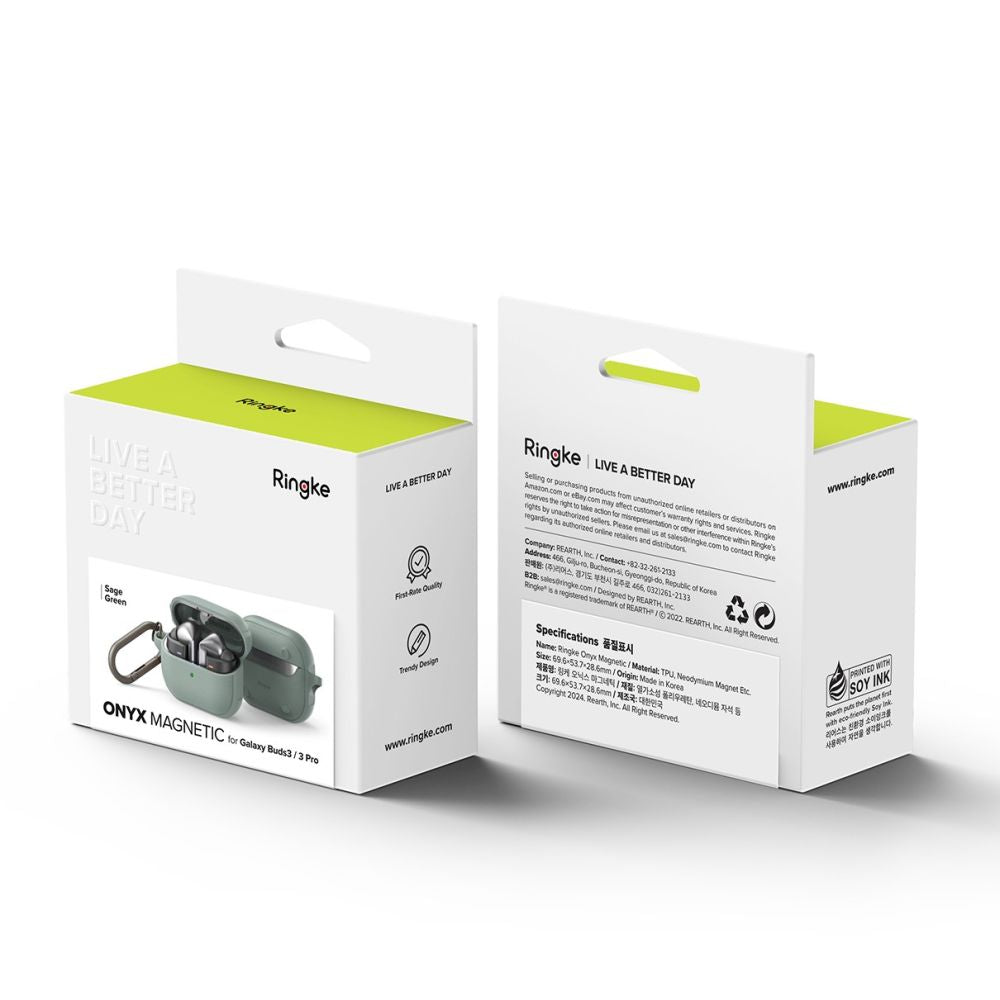 HÜLLE FÜR SAMSUNG GALAXY BUDS 3 / 3 PRO RINGKE ONYX MAGNETIC MAGSAFE SAGE GREEN