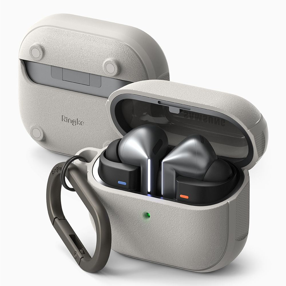 HÜLLE FÜR SAMSUNG GALAXY BUDS 3 / 3 PRO RINGKE ONYX MAGNETIC MAGSAFE WARM GRAU