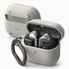 HÜLLE FÜR SAMSUNG GALAXY BUDS 3 / 3 PRO RINGKE ONYX MAGNETIC MAGSAFE WARM GRAU