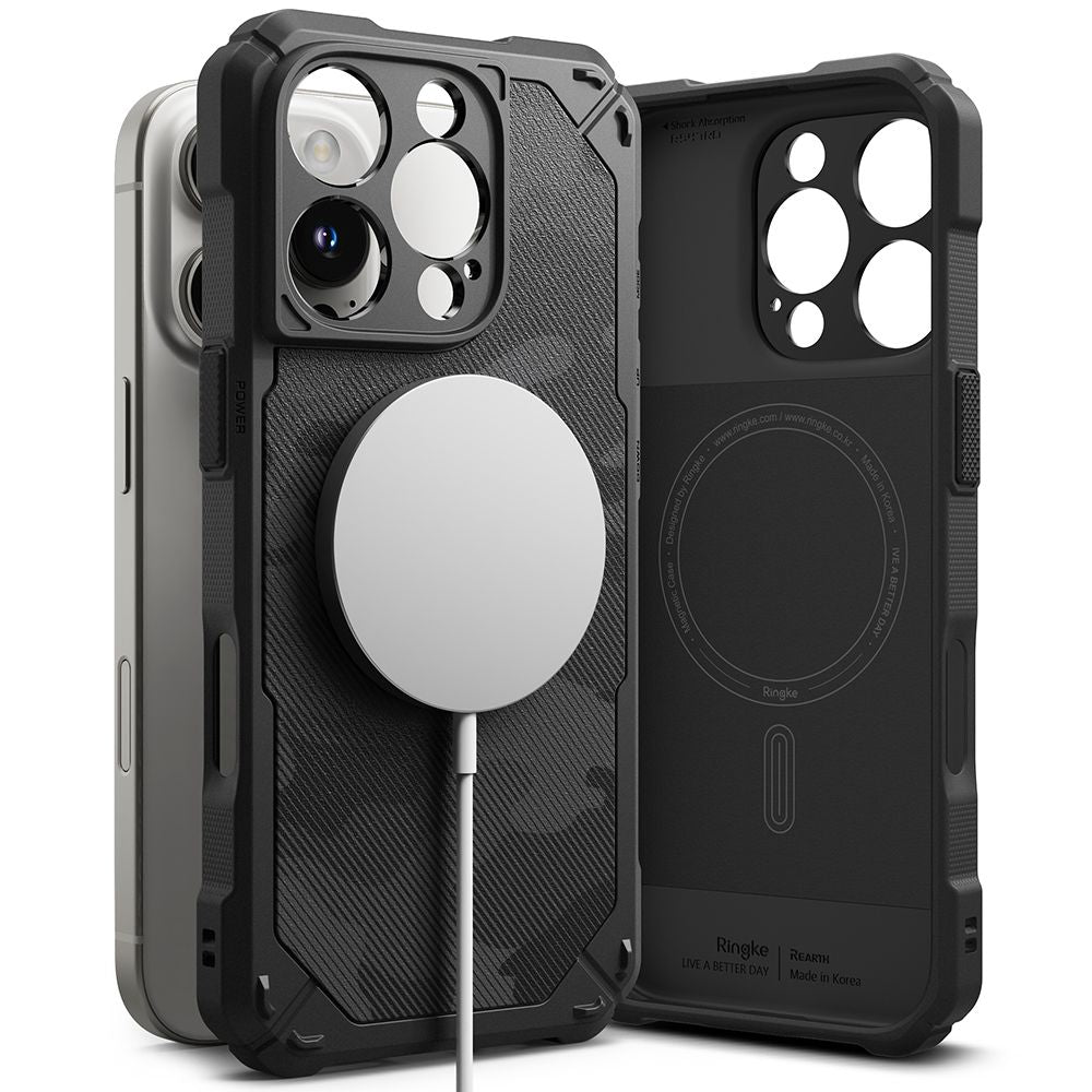 KRYT RINGKE RUGGED GEAR MAGNETIC MAGSAFE IPHONE 16 PRO MAX CAMO SCHWARZ