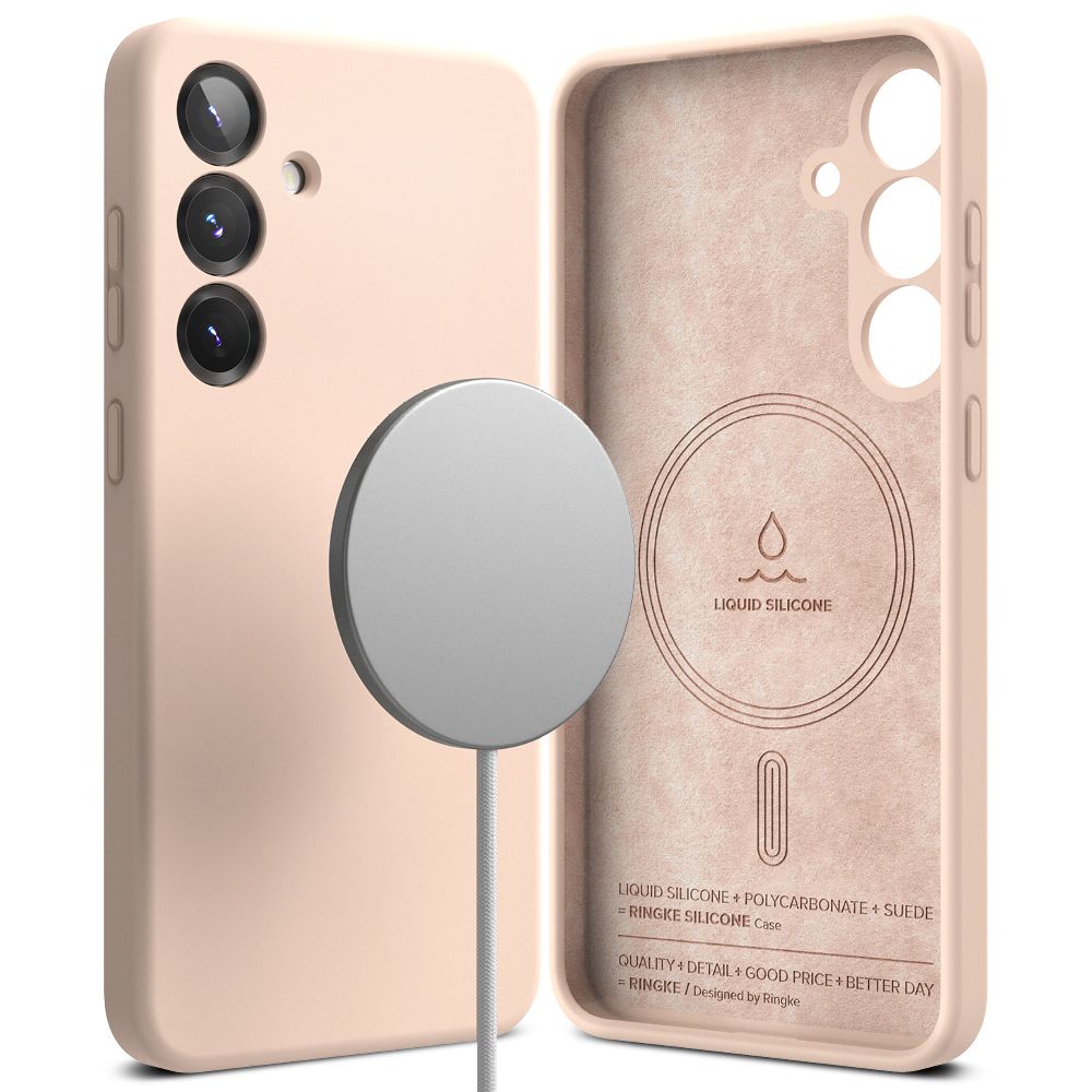 RINGKE SILIKON MAGNETISCH MAGSAFE GALAXY S25+ PLUS PINKER SAND