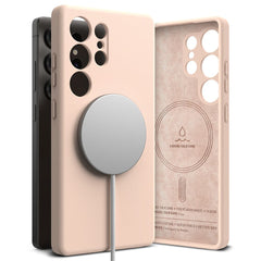 RINGKE SILIKON MAGNETISCH MAGSAFE GALAXY S25 ULTRA PINK SAND