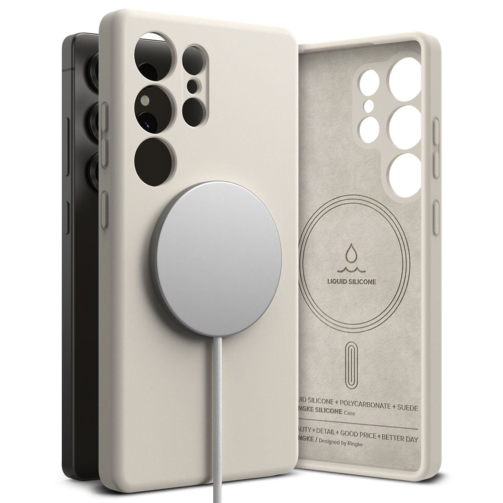 RINGKE SILIKON MAGNETISCH MAGSAFE GALAXY S25 ULTRA STEIN HÜLLE