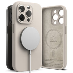 RINGKE SILIKON MAGNETISCH MAGSAFE IPHONE 15 PRO MAX STEIN