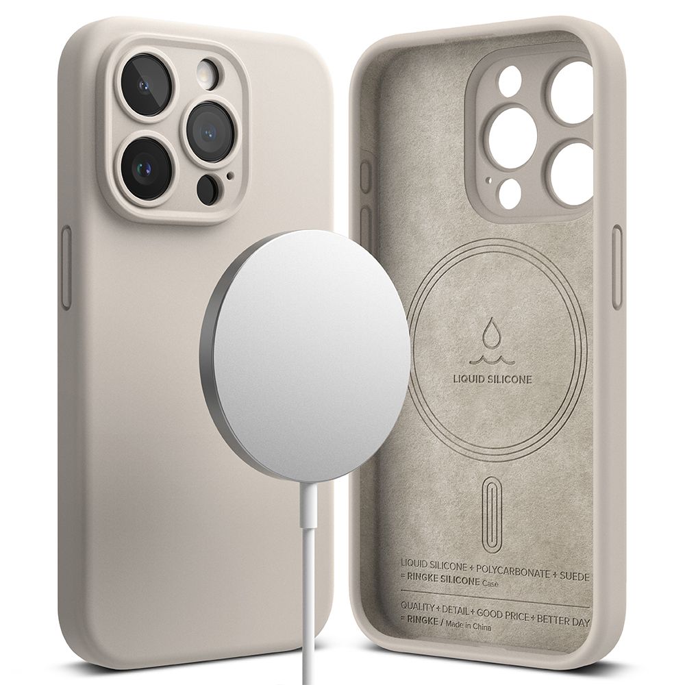 RINGKE SILIKON MAGNETISCH MAGSAFE IPHONE 15 PRO STEIN