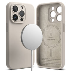 RINGKE SILIKON MAGNETISCH MAGSAFE IPHONE 15 PRO STEIN