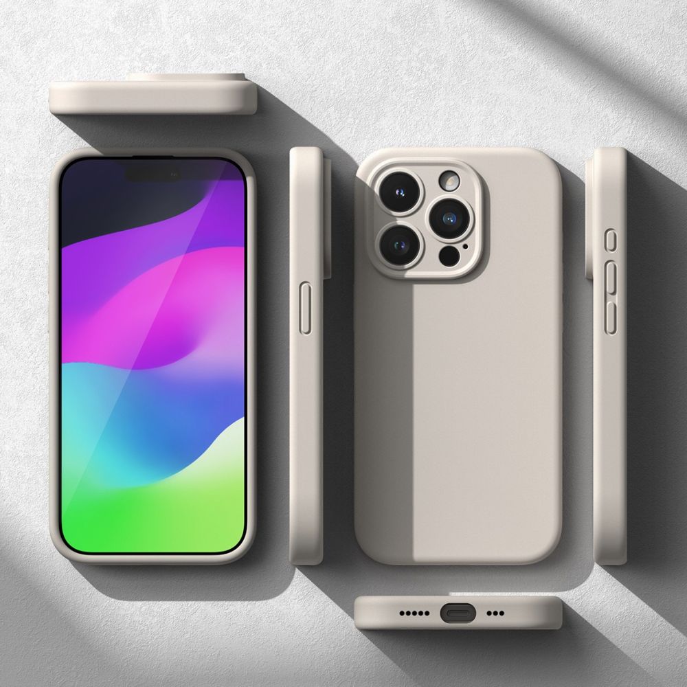 RINGKE SILIKON MAGNETISCH MAGSAFE IPHONE 15 PRO STEIN