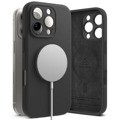 HÜLLE FÜR IPHONE 16 PRO MAX RINGKE SILIKON MAGNETISCH MAGSAFE SCHWARZ