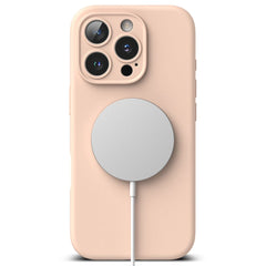 HÜLLE FÜR IPHONE 16 PRO MAX RINGKE SILIKON MAGNETISCH MAGSAFE PINKER SAND