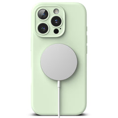 HÜLLE FÜR IPHONE 16 PRO MAX RINGKE SILIKON MAGNETISCH MAGSAFE WEICH MINT