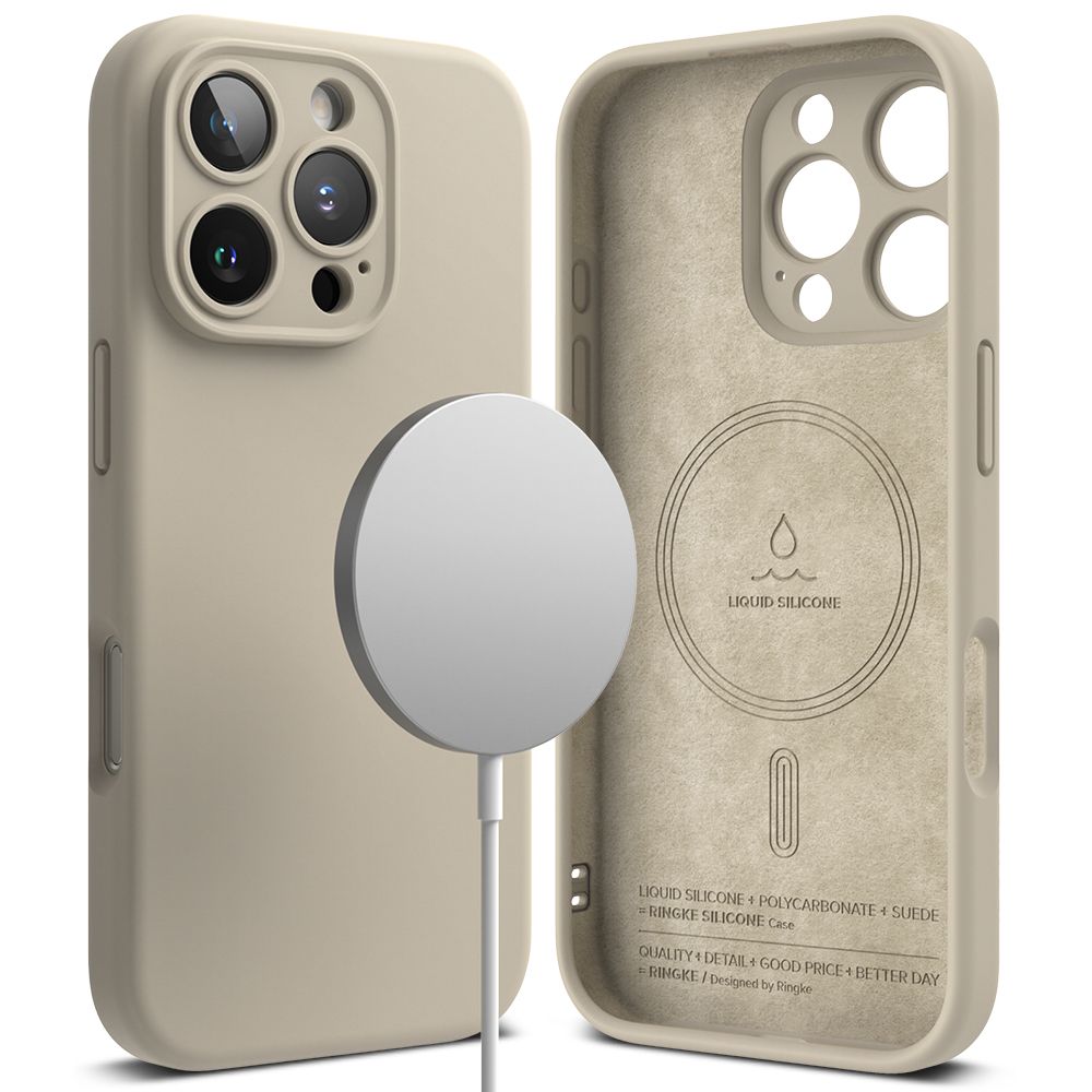 HÜLLE FÜR IPHONE 16 PRO MAX RINGKE SILIKON MAGNETISCH MAGSAFE STEIN