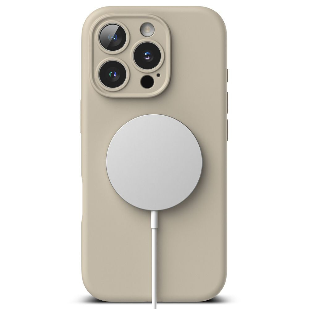 HÜLLE FÜR IPHONE 16 PRO MAX RINGKE SILIKON MAGNETISCH MAGSAFE STEIN