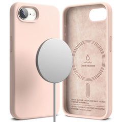 RINGKE SILIKON MAGNETISCH MAGSAFE IPHONE 16E PINKE SAND