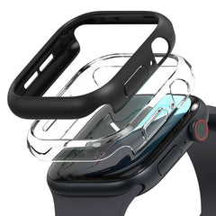 RINGKE SLIM 2-PACK HÜLLE FÜR APPLE WATCH 10 (42 MM) KLAR & MATTE SCHWARZ