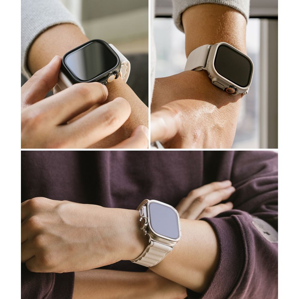 2X SCHUTZHÜLLE FÜR APPLE WATCH ULTRA 49 MM RINGKE SLIM 2-PAK CLEAR & MATTE BLACK