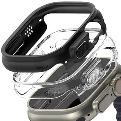2X SCHUTZHÜLLE FÜR APPLE WATCH ULTRA 49 MM RINGKE SLIM 2-PAK CLEAR & MATTE BLACK