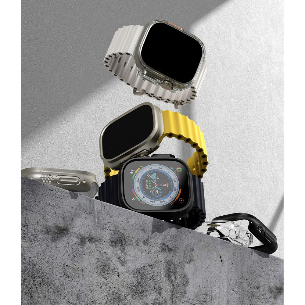 2X SCHUTZHÜLLE FÜR APPLE WATCH ULTRA 49 MM RINGKE SLIM 2-PAK CLEAR & MATTE BLACK