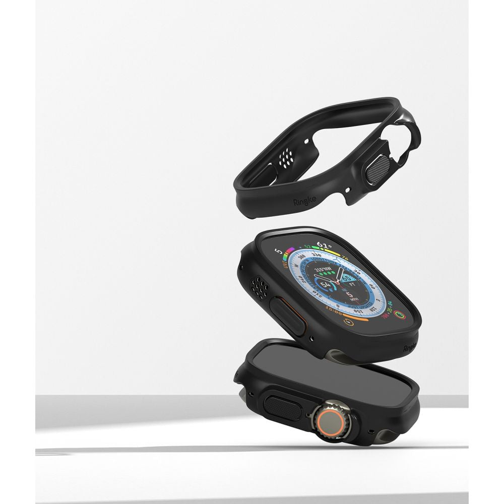 2X SCHUTZHÜLLE FÜR APPLE WATCH ULTRA 49 MM RINGKE SLIM 2-PAK CLEAR & MATTE BLACK