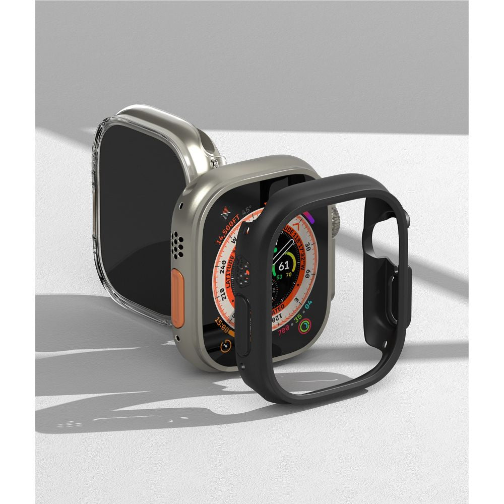 2X SCHUTZHÜLLE FÜR APPLE WATCH ULTRA 49 MM RINGKE SLIM 2-PAK CLEAR & MATTE BLACK