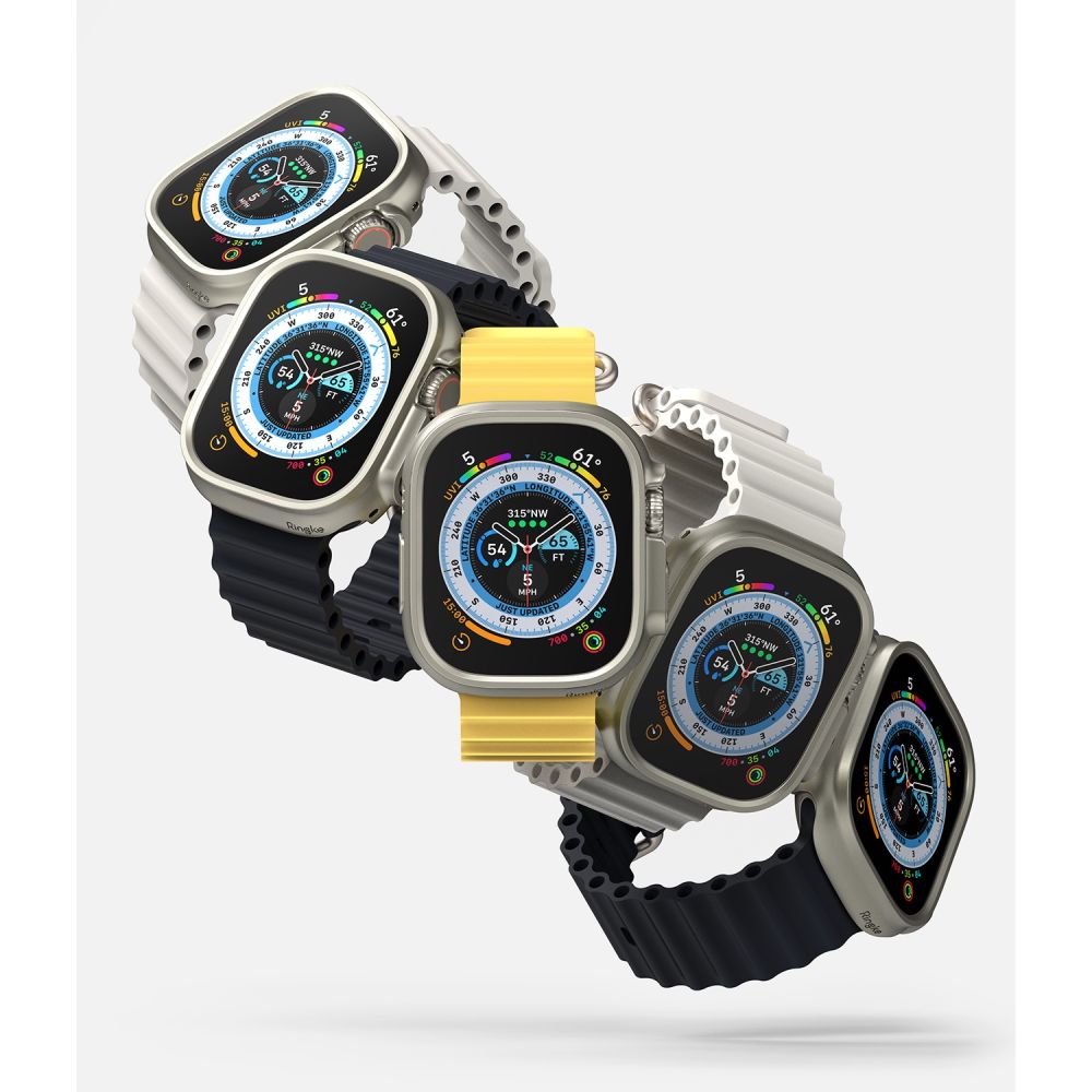 2X SCHUTZHÜLLE FÜR APPLE WATCH ULTRA 49 MM RINGKE SLIM 2-PAK CLEAR & TITAN-GRAU