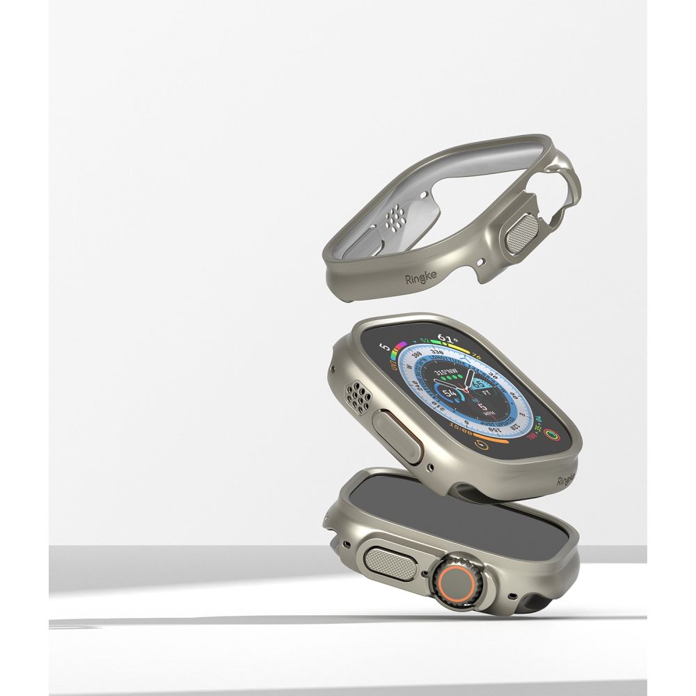 2X SCHUTZHÜLLE FÜR APPLE WATCH ULTRA 49 MM RINGKE SLIM 2-PAK CLEAR & TITAN-GRAU