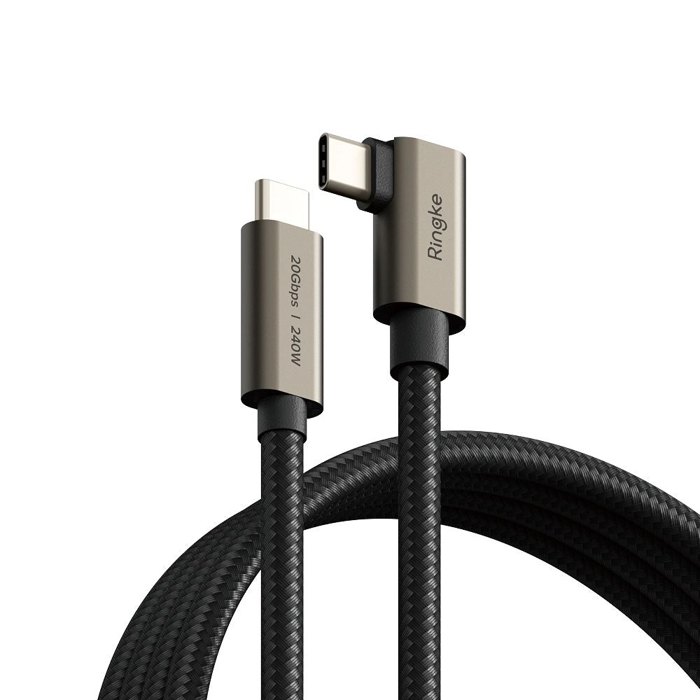 RINGKE USB 3.2 GEN 2X2 TYPE-C 90 GRADE KABEL PD240W 200CM SCHWARZ