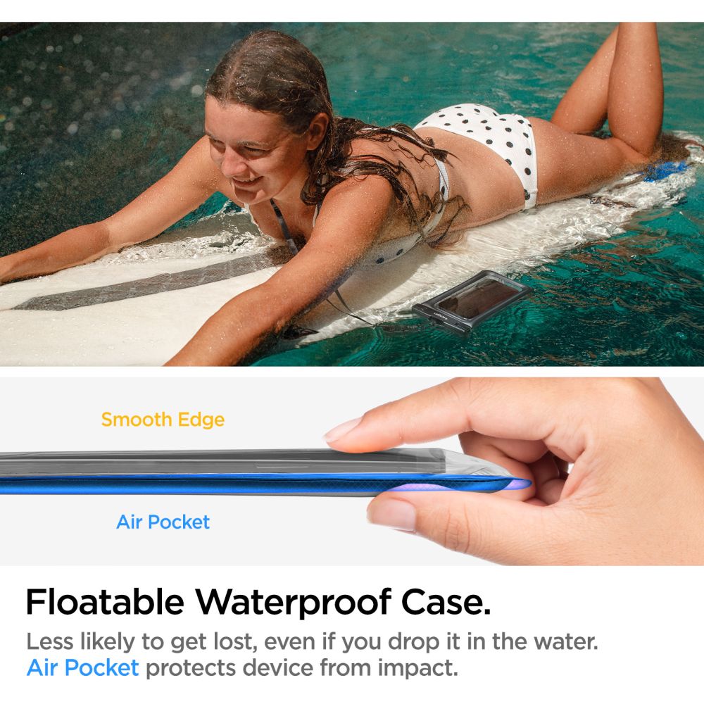 WASSERDICHTE HÜLLE SPIGEN A610 UNIVERSAL WASSERDICHTE SCHWIMMHÜLLE SCHWARZ