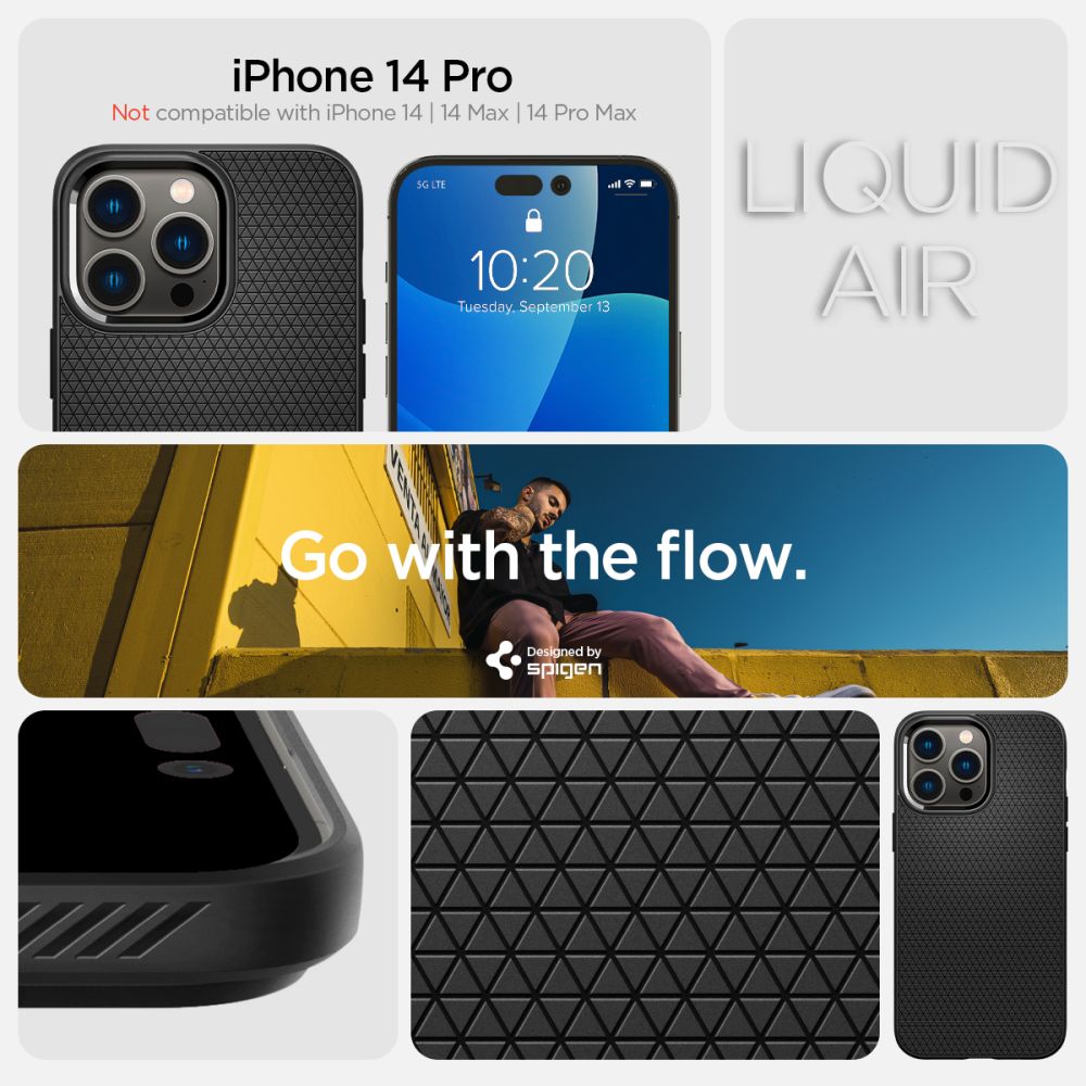SPIGEN LIQUID AIR HÜLLE IPHONE 14 PRO MATTE SCHWARZ