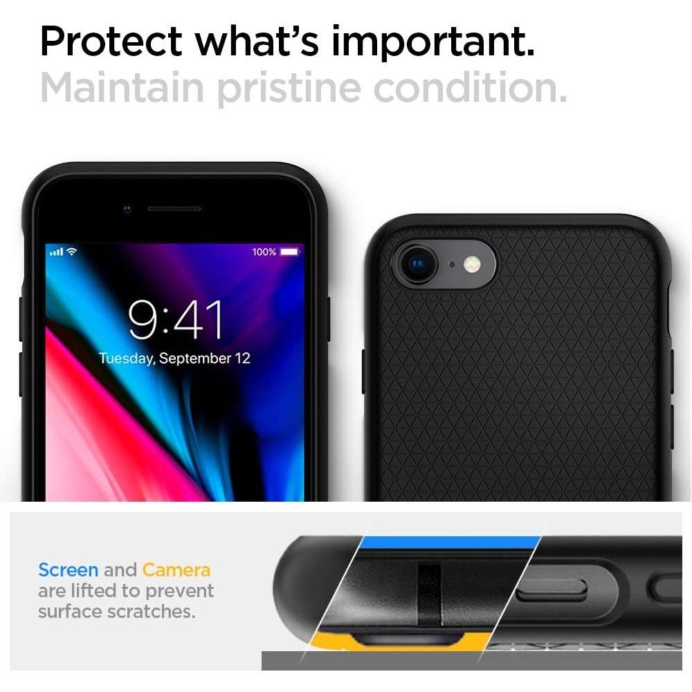 SPIGEN LIQUID AIR HÜLLE IPHONE 7/8/SE 2020 / SE 2022 SCHWARZ